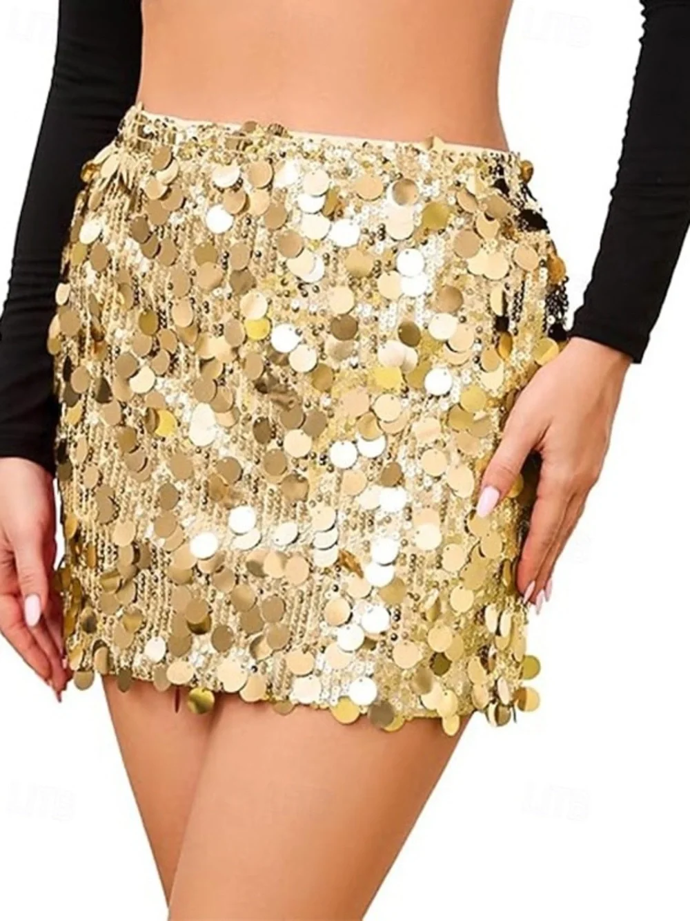 Gold Sequin Mini Skirt - Sparkling Party Skirt